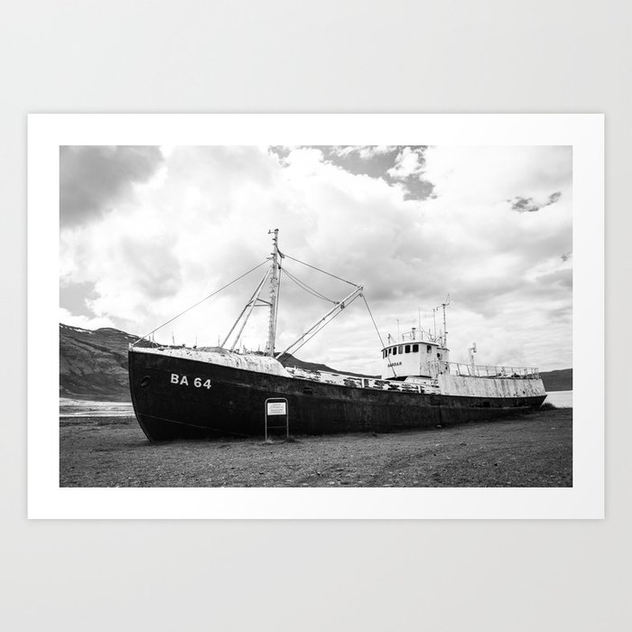 Iceland. Run ashore Art Print