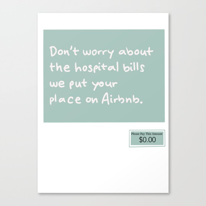 Hospital Bills Card  Canvas Print