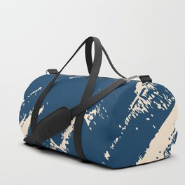 Abstract Charcoal Art Blue Beige Duffle Bag