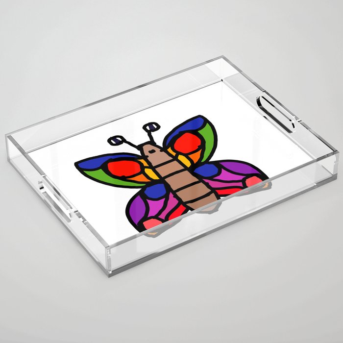 Rainbow Butterfly Acrylic Tray