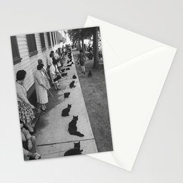 Black Cats Auditioning in Hollywood black and white photograph Stationery Card