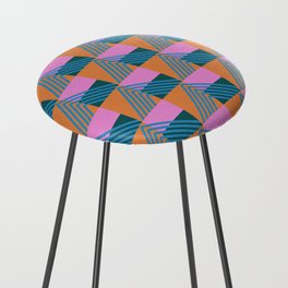 Retro Shapes in Teal Pink and Orange 217 Counter Stool