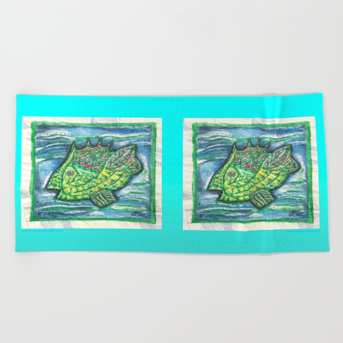 fish beach towel