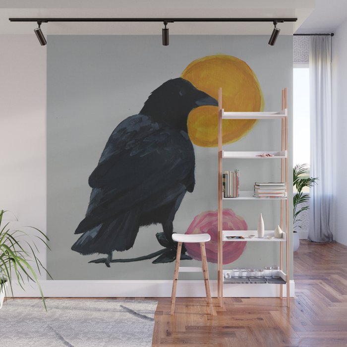 Crow and Rose Wall Mural