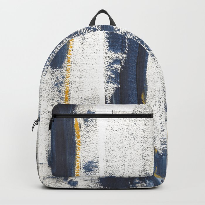 Navy Gold Pattern Backpack