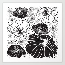 Flower fantasy in black and white Art Print