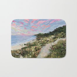 Sleeping Bear Dunes Bath Mat | Landscape, Greatlakes, Painting, Sanddunes, Michigan, Sea, Coastal, Beach, Sunset, Sleepingbeardunes 