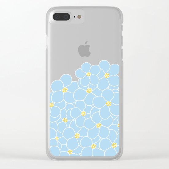 Forget Me Knot Blue Boarder Clear iPhone Case