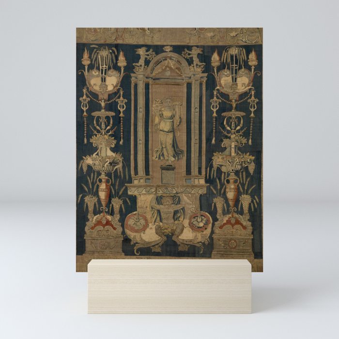 Antique 16th Century Goddess Ceres Grotesque Flemish Tapestry Mini Art Print