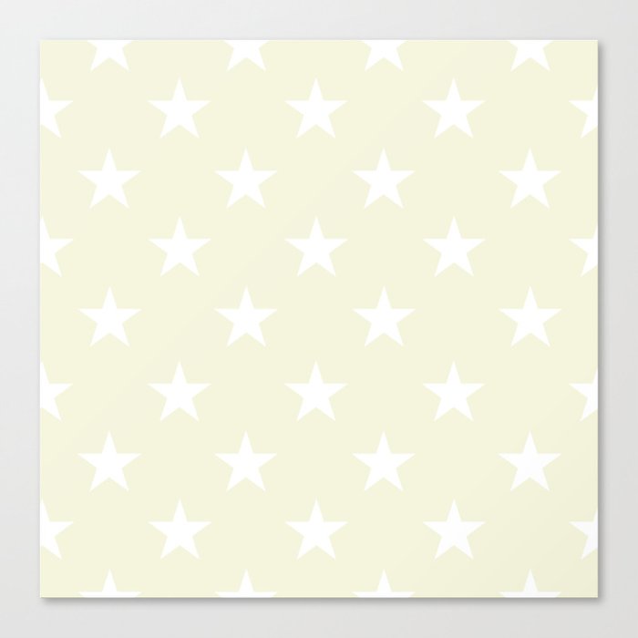 Stars (White/Beige) Canvas Print