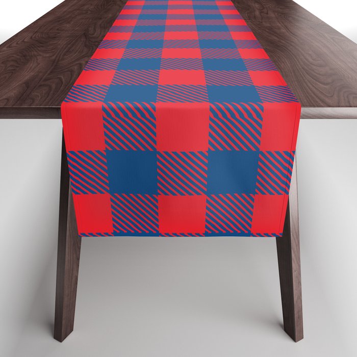 Plaid (red/blue) Table Runner
