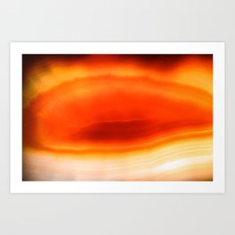 Agate inferno Art Print | Stone, Close Up, Deluxedesign, Red, Warm, Nature, Gem, Fire, Photo, Macro 