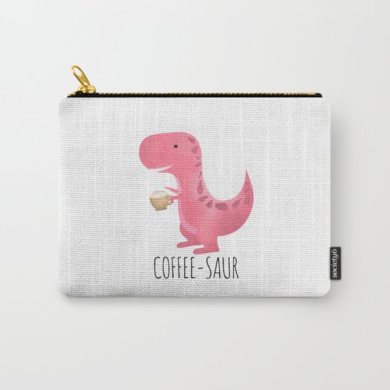 Coffee-saur | Pink Carry-All Pouch