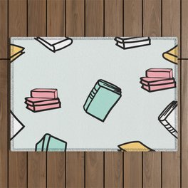 Hand Drawn Books Seamless Vector Pattern Background Outdoor Rug