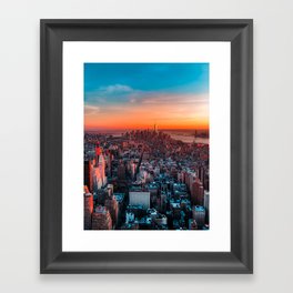 New York Colorful Sunset Framed Art Print