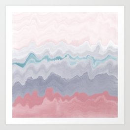 Pink Waves Abstract Art Print