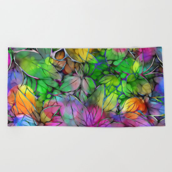 Dream Colored Leaves Beach Towel
