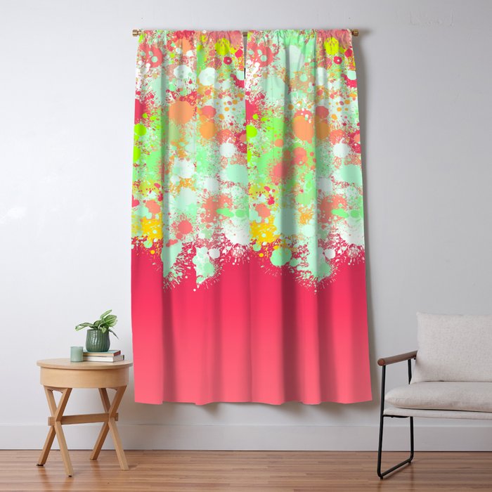 Paint Splatter On Grant Pattern Tgpi Blackout Curtain By Gxp Design