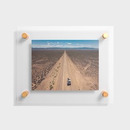 Desert roadtrip in a vintage campervan Floating Acrylic Print