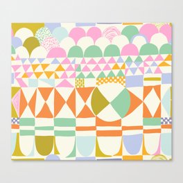 California geometric pattern 6 soft colors Canvas Print