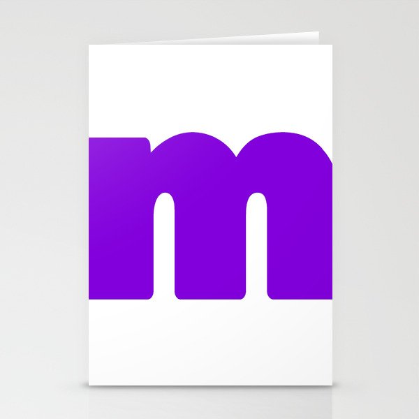 m (Violet & White Letter) Stationery Cards