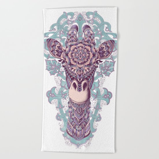 Giraffe (Color Version) Beach Towel