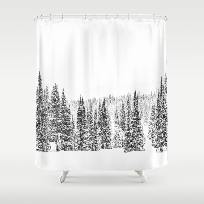 Blizzard Trees Shower Curtain