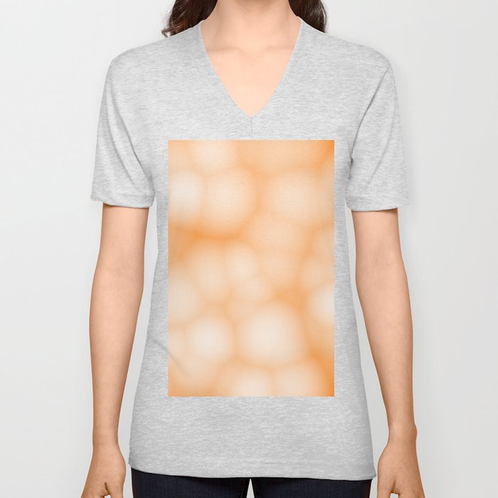 Blurry Orange Gradient Bubbles V Neck T Shirt