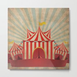 Shabby Circus Tent Retro Vintage Kitschy Metal Print