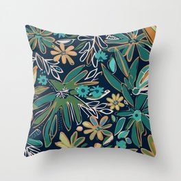  Tropical Botanical Florascape Throw Pillow
