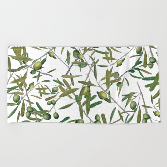 olive pattern Beach Towel