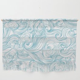 Japanese Waves Pattern - Blue and white Wall Hanging