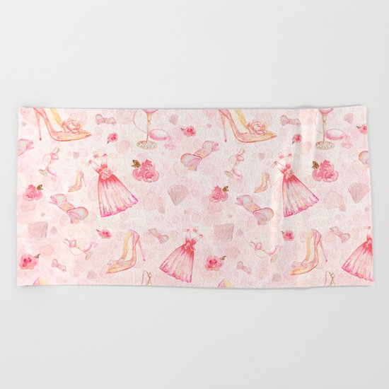 Pink dresses fashion #6 Beach Towel