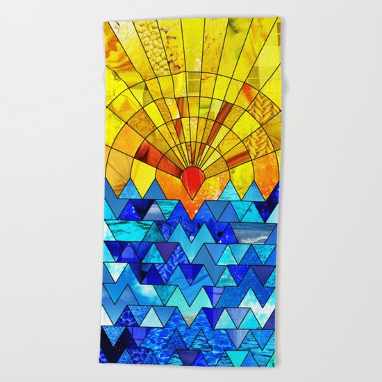 Sun & Sea Collage Beach Towel