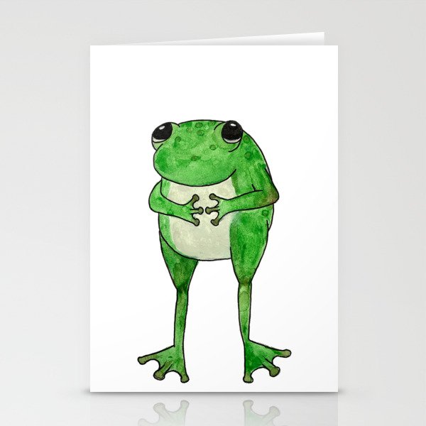 Polite Watercolor Frog Stationery Cards