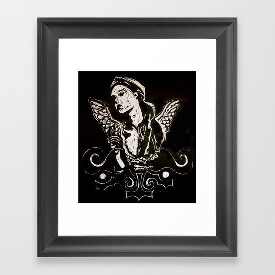 Black (Wings/Angel) Framed Art Print