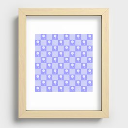 Minimal checkerboard line drawing lollipop pattern 2 Recessed Framed Print