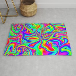 Psychedelic Rainbow Marbleized Pattern  Area & Throw Rug