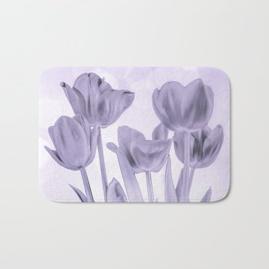 Tulips (b&w) Bath Mat
