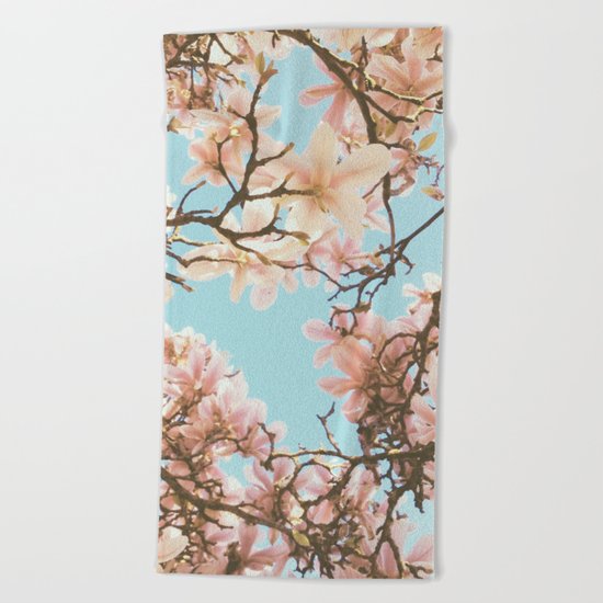 Pink Magnolia Beach Towel