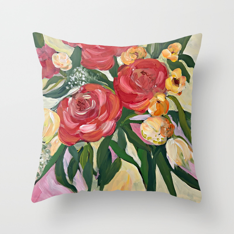 Casual Bouquet Throw Pillow By Paintedapron Society6