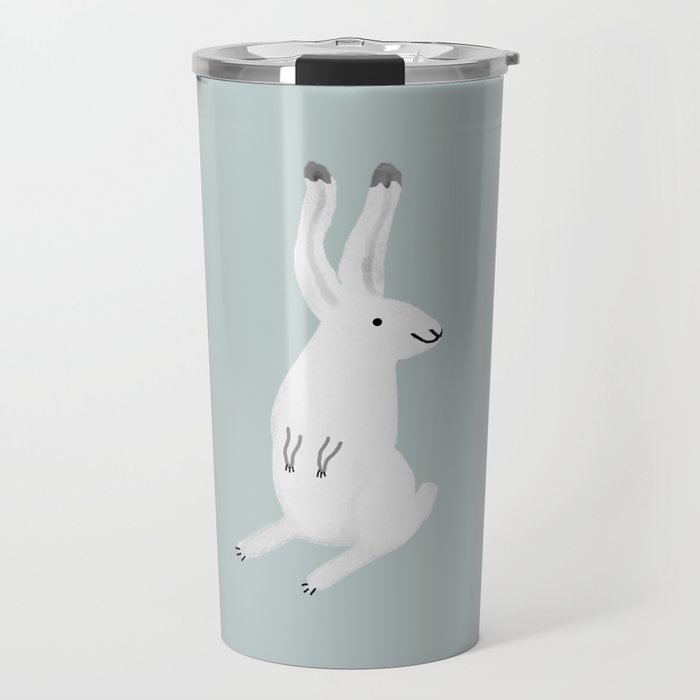 Happy Arctic Hare Travel Mug