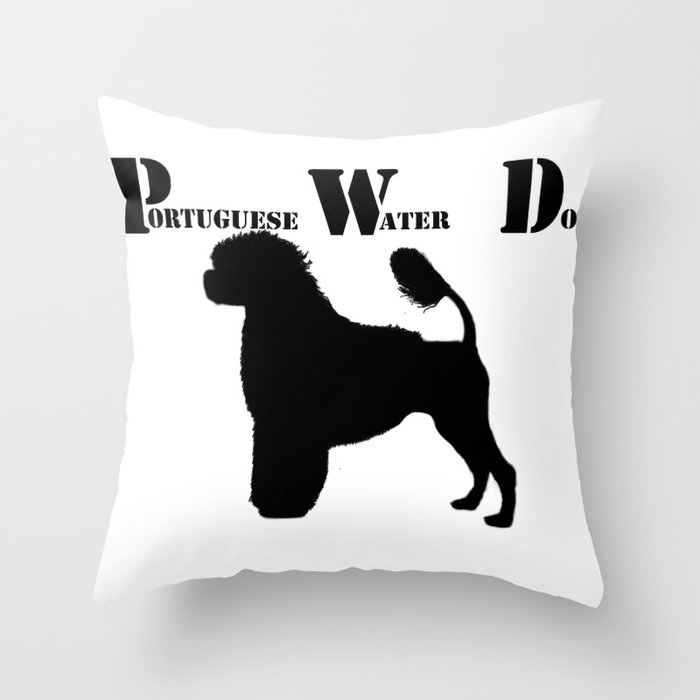Portuguese Water Dog PWD Lion Cut Throw Pillow