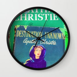 Destination Unknown - Vintage Agatha Christie Wall Clock