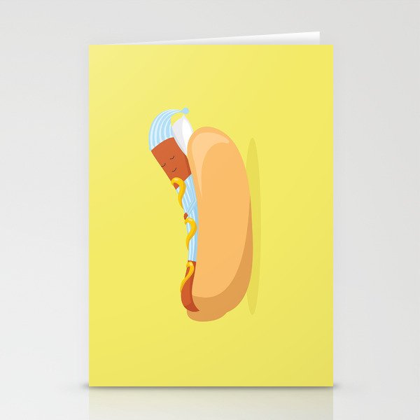 sleeping hotdog Stationery Cards