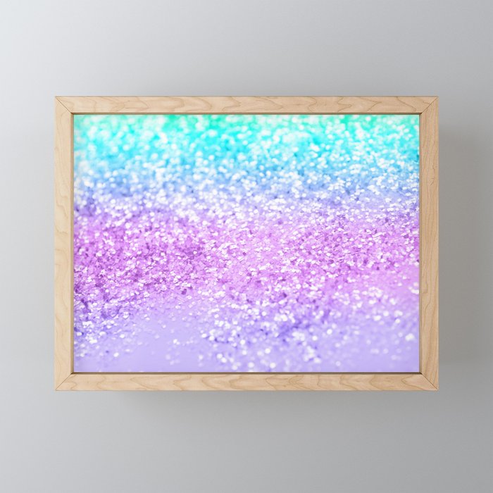 Unicorn Girls Glitter #9 (Faux Glitter) #shiny #decor #art #society6 Framed Mini Art Print