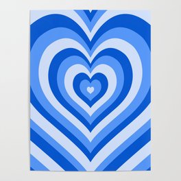 blue heart repeating Poster
