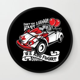 Scary Clown Car, Inspired By The Horror Movie IT Wall Clock | Clowncar, Stephenking, Horrormovie, Sacry, Graphicdesign, It 
