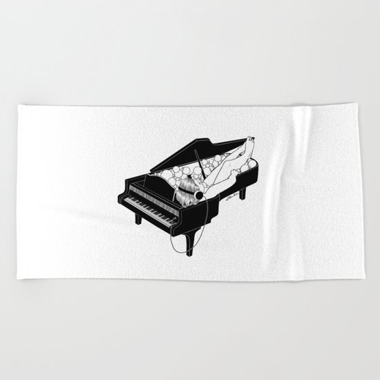 Turn on the music, Turn off your mind Beach Towel
