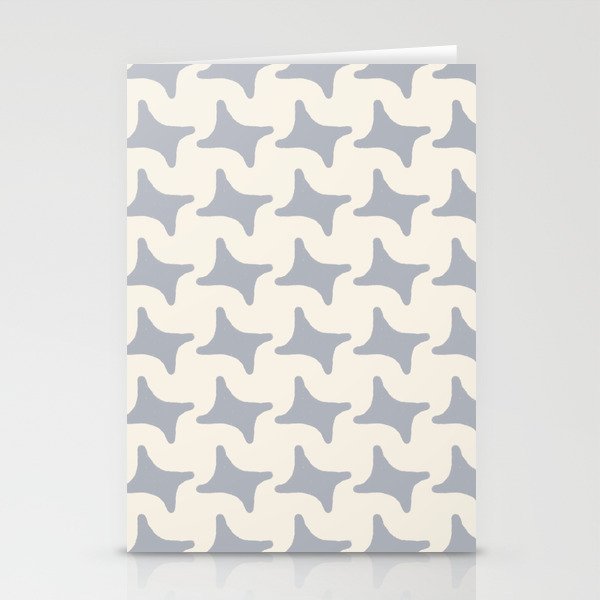 Blue-grey Beige Simple Houndstooth Pattern Stationery Cards